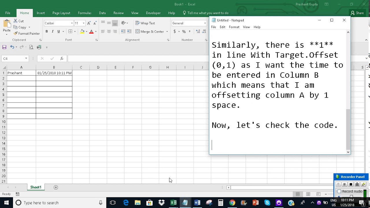 automatic date change in excel